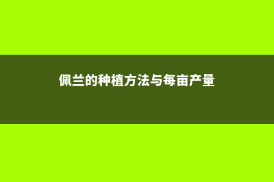 佩兰的养殖方法和注意事项 (佩兰的种植方法与每亩产量)