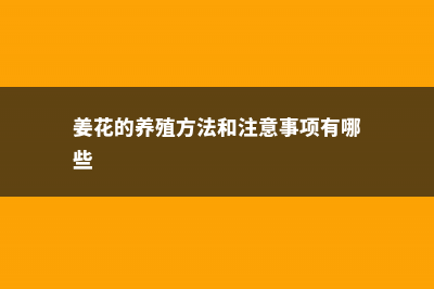 姜花的养殖方法和注意事项 (姜花的养殖方法和注意事项有哪些)