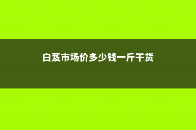 白芨市场价多少钱一斤 (白芨市场价多少钱一斤干货)