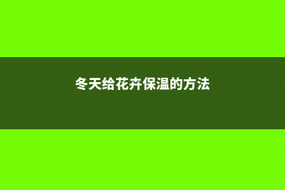 冬天可以给花卉换盆吗 (冬天给花卉保温的方法)