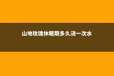 山地玫瑰休眠期怎么养 (山地玫瑰休眠期多久浇一次水)