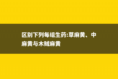 草麻黄和木贼的区别 (区别下列每组生药:草麻黄、中麻黄与木贼麻黄)