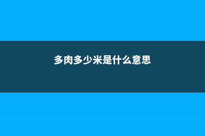 一碗多肉大米饭，馋得我口水直流！ (多肉多少米是什么意思)