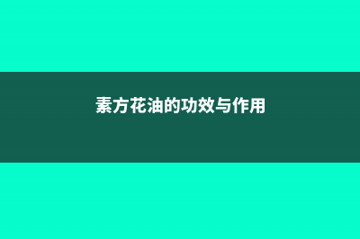 素方花的养殖方法及注意事项 (素方花油的功效与作用)