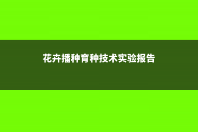 花卉如何播种育苗 (花卉播种育种技术实验报告)