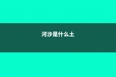 河沙是什么 (河沙是什么土)