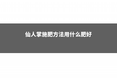 仙人掌施肥方法，用什么肥好 (仙人掌施肥方法用什么肥好)