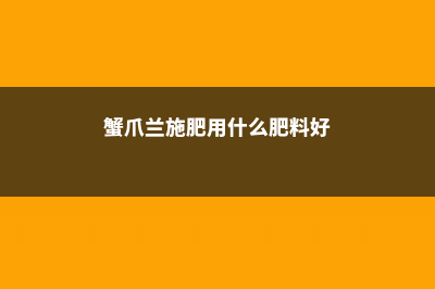 蟹爪兰施肥用什么肥，用羊粪可以吗 (蟹爪兰施肥用什么肥料好)