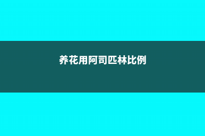 养花用阿司匹林片的作用，兑水比例是多少 (养花用阿司匹林比例)