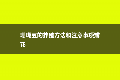 珊瑚豆的养殖方法 (珊瑚豆的养殖方法和注意事项瓣花)