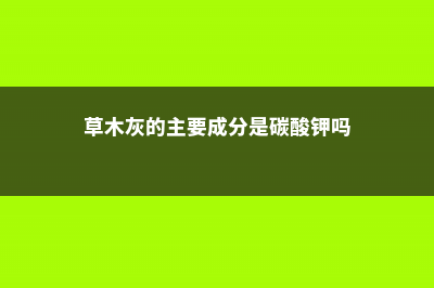 草木灰的主要成分是什么，可以做肥料吗 (草木灰的主要成分是碳酸钾吗)