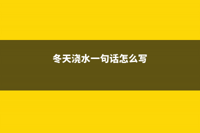 冬天浇水一句话，保花能活20年！ (冬天浇水一句话怎么写)