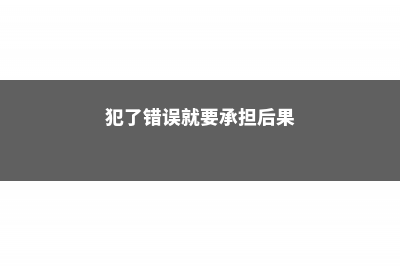 犯了这10个错误，你还想养好花？别做梦了！ (犯了错误就要承担后果)