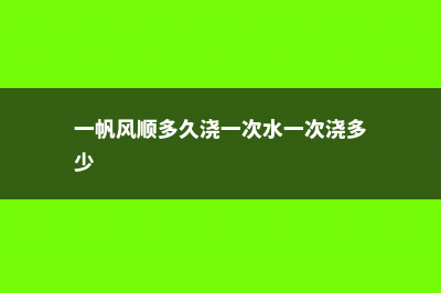 一帆风顺多久浇一次水 (一帆风顺多久浇一次水一次浇多少)