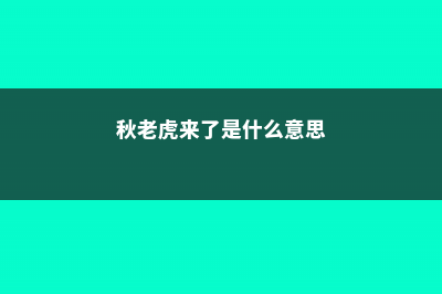 秋老虎来了！这10种花只要水一多，立马完蛋，赶紧收藏了！ (秋老虎来了是什么意思)