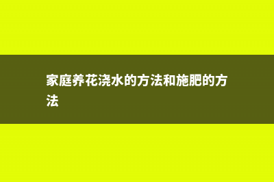 家庭养花浇水的最佳时间 (家庭养花浇水的方法和施肥的方法)