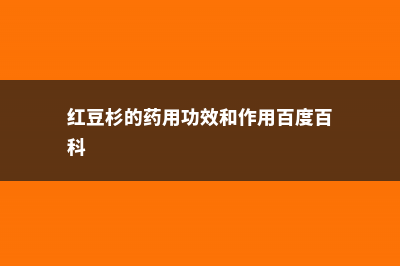 红豆杉的药用功效和使用方法，使用有什么禁忌 (红豆杉的药用功效和作用百度百科)