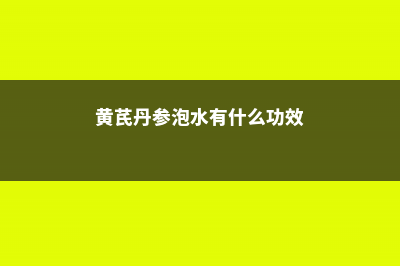 黄芪丹参泡水有什么功效，能减肥吗 (黄芪丹参泡水有什么功效)