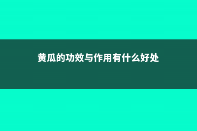 黄瓜的功效与作用，吃黄瓜有什么好处 (黄瓜的功效与作用有什么好处)