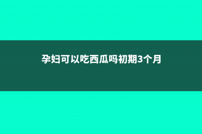 孕妇可以吃西瓜吗 (孕妇可以吃西瓜吗初期3个月)