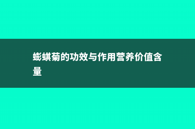 蟛蜞菊的功效与作用 (蟛蜞菊的功效与作用营养价值含量)