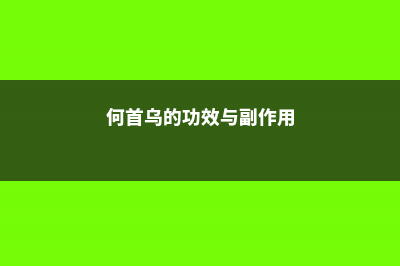 何首乌的功效与作用 (何首乌的功效与副作用)