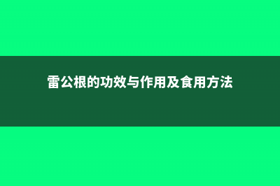 雷公根的功效与作用 (雷公根的功效与作用及食用方法)