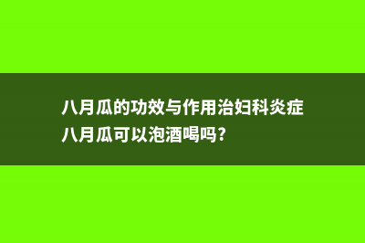 八月瓜的功效与作用 (八月瓜的功效与作用治妇科炎症八月瓜可以泡酒喝吗?)