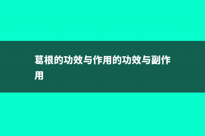 葛根的功效与作用 (葛根的功效与作用的功效与副作用)