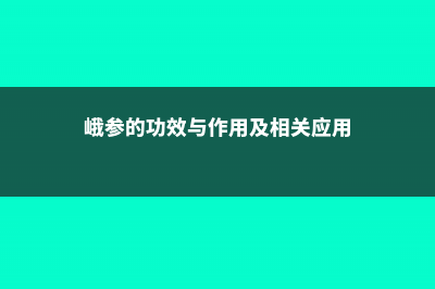 峨参的功效与作用 (峨参的功效与作用及相关应用)