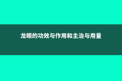 龙眼的功效与作用 (龙眼的功效与作用和主治与用量)