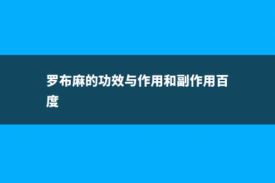 罗布麻的功效与作用 (罗布麻的功效与作用和副作用百度)