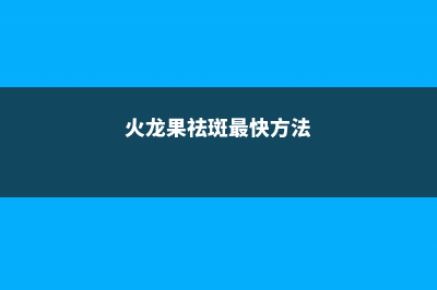 火龙果可以祛斑吗 (火龙果祛斑最快方法)