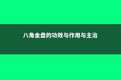 八角金盘的功效和作用 (八角金盘的功效与作用与主治)