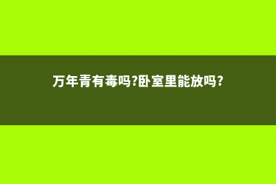 万年青有毒吗 (万年青有毒吗?卧室里能放吗?)