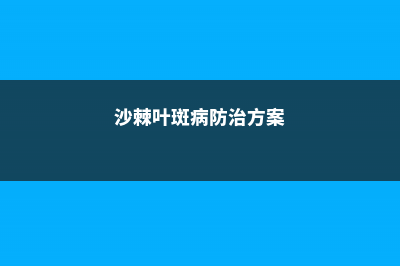 沙棘叶斑病防治，沙棘病虫害有哪些 (沙棘叶斑病防治方案)