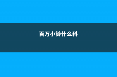 百万小铃常见病虫害防治 (百万小铃什么科)